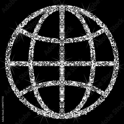 Earth Day. Protection of the land. Brilliant icon. The effect of a diamond. Transparent silvery jeweler icon