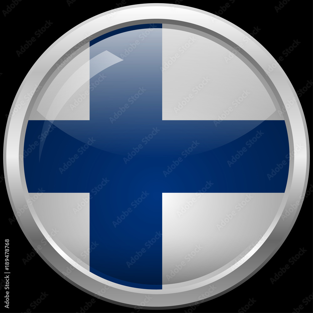 Finnish flag glass button vector illustration Finnish flag glass button vector illustration