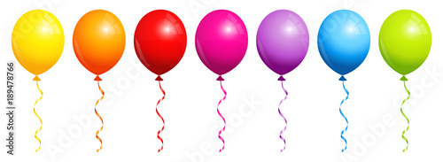 7 Rainbow Balloons Banner