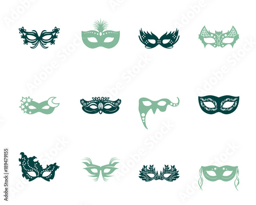 Masken Iconset - Türkis