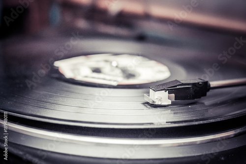 Fotografie Vinyl Record And Money