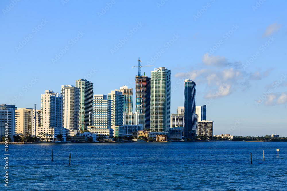 Fototapeta premium Miami Towers on Blue Bay
