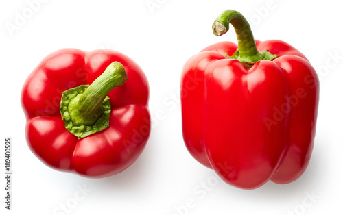 Sweet red pepper isolated on white