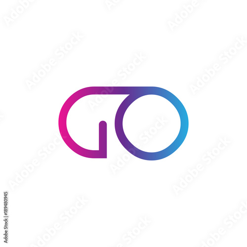 initial letter rounded logo modern, colorful gradient