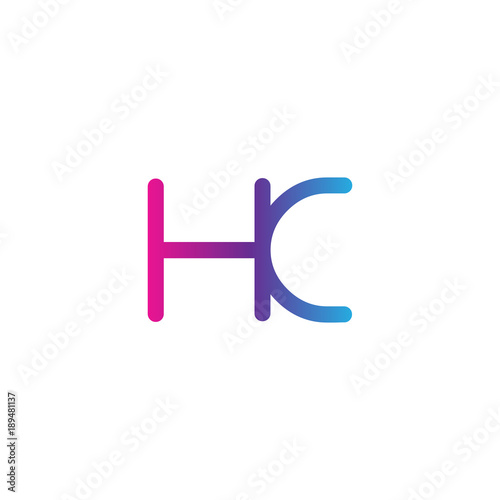initial letter rounded logo modern, colorful gradient © liarocer