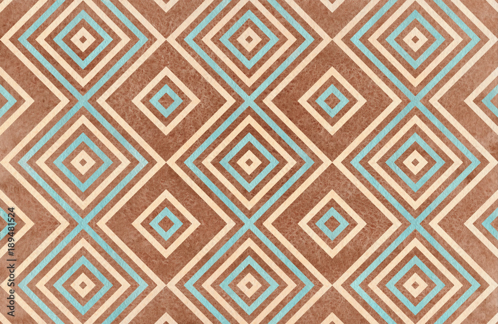 Watercolor geometrical pattern.
