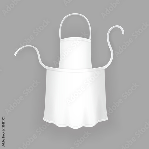 Realistic white cooking apron Vector illustration