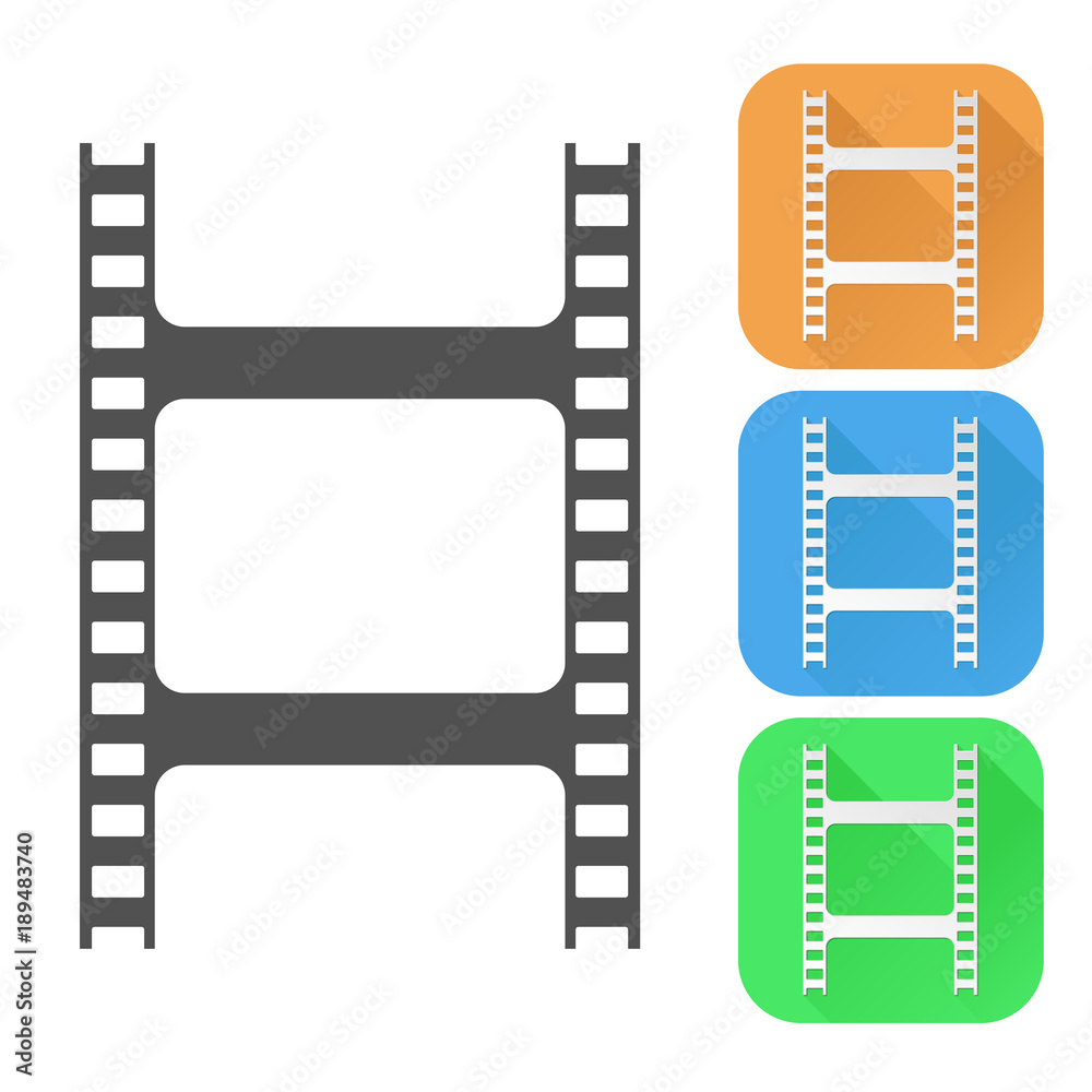 Film clip. Colored icons