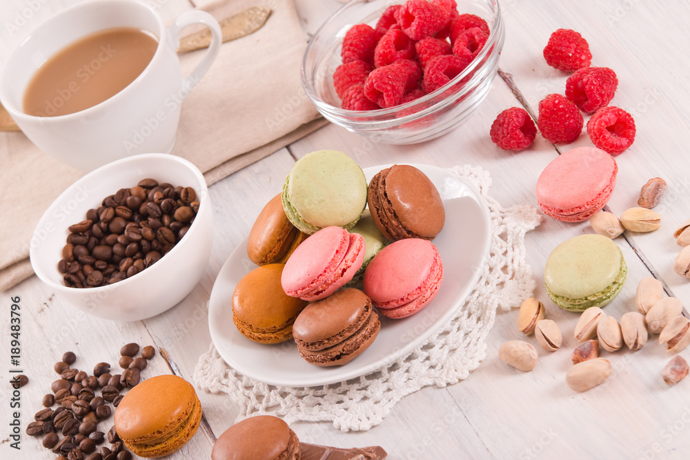 Colorful macarons. 