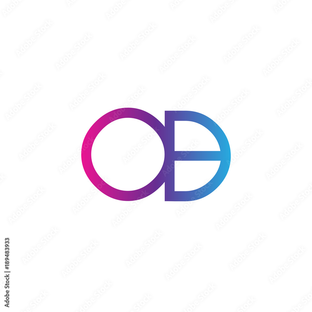 Obraz premium initial letter rounded logo modern, colorful gradient