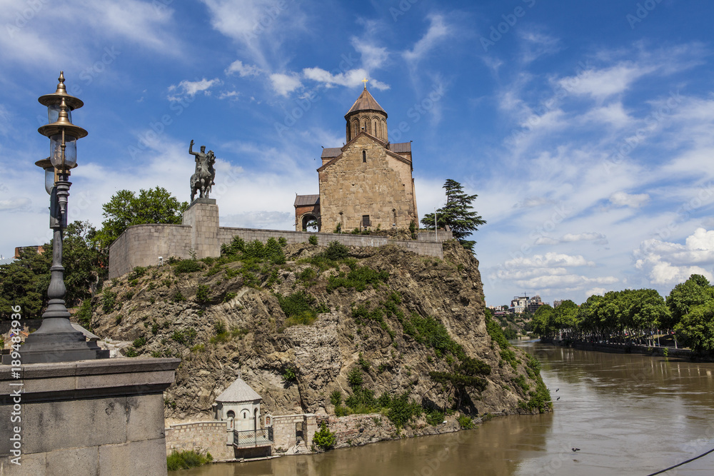 Metekhi St. Virgin church in Tbilisi, Georgia