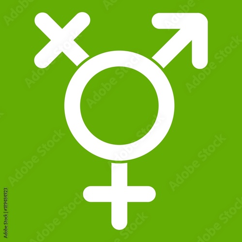 Transgender sign icon green