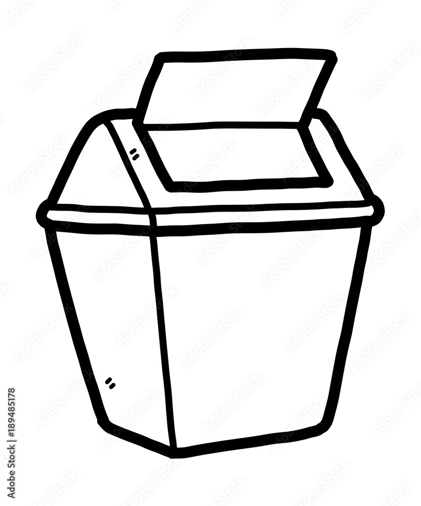 bin / cartoon vector and illustration, black and white, hand drawn, sketch style, isolated on white background. bin / cartoon vector and illustration, black and white, hand drawn, sketch style, isolated on white background.