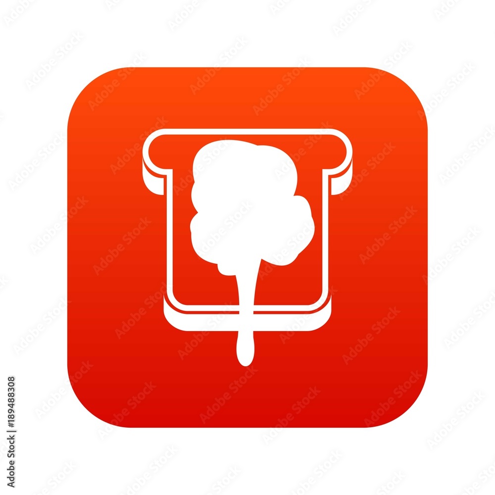 Bread icon digital red Bread icon digital red