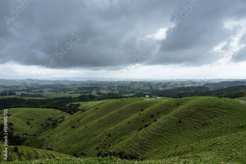 Green hills over New Zealand