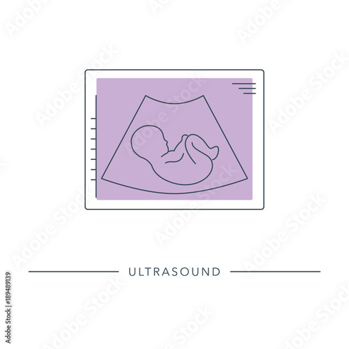 Ultrasound outline vector icon.