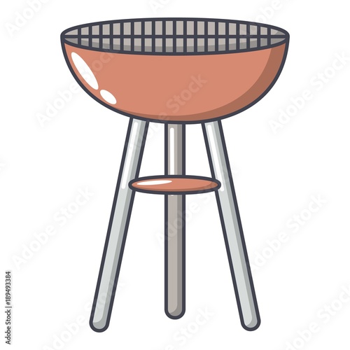 Barbecue icon, cartoon style.