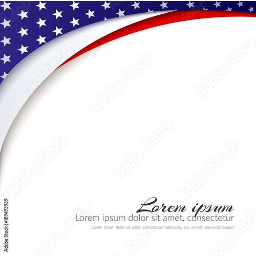 American Flag Vector background for Independence Day and other events Patriotic background with stars and smooth wavy lines Red white and blue color Abstract symbol Patriotic pattern Illustration