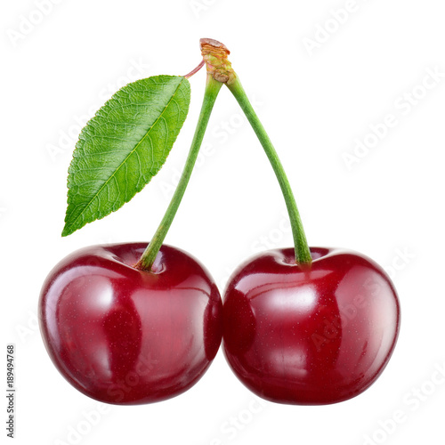 Cherry. Cherries isolated on white background. With clipping path.