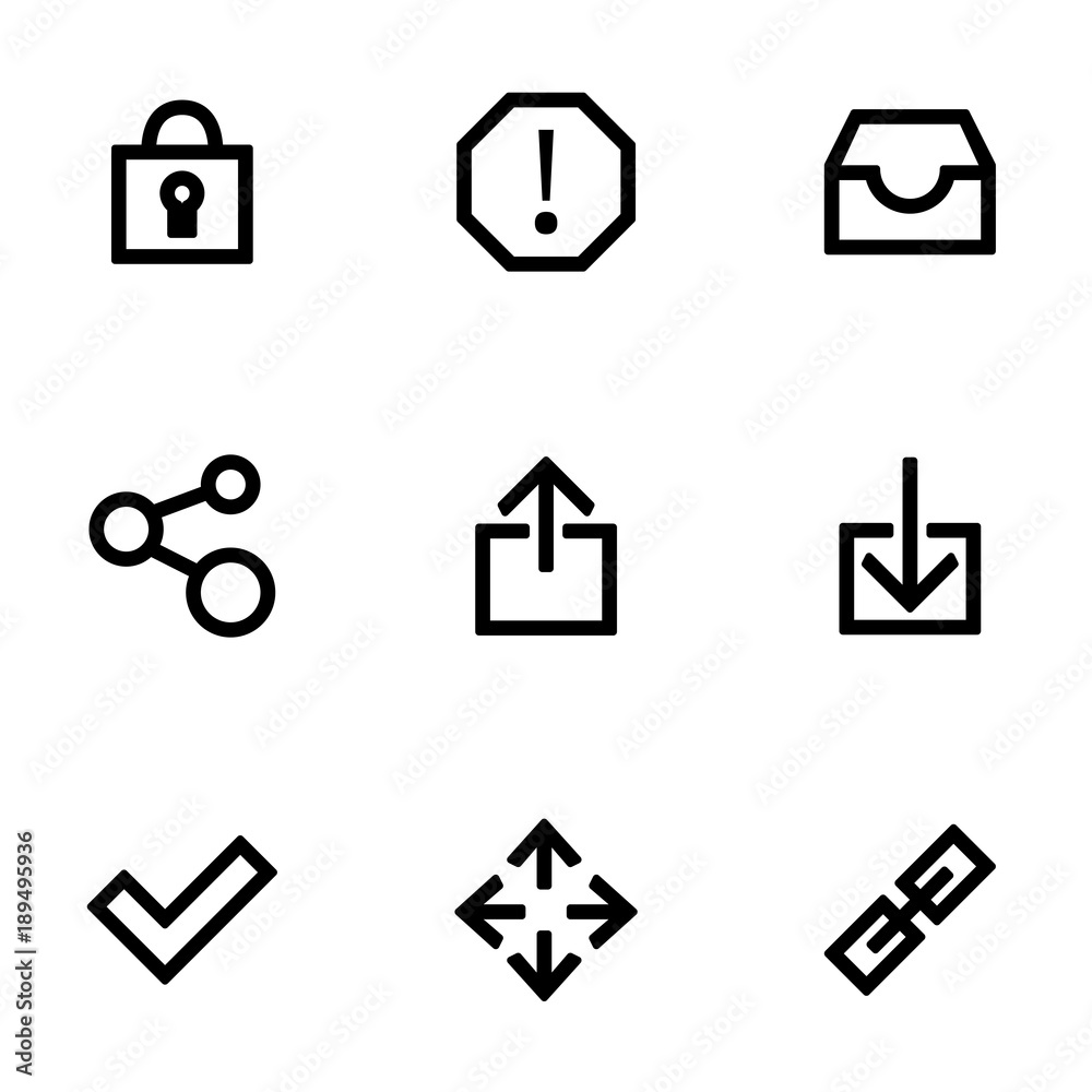 Set of icons for simple flat style ui design Set of icons for simple flat style ui design
