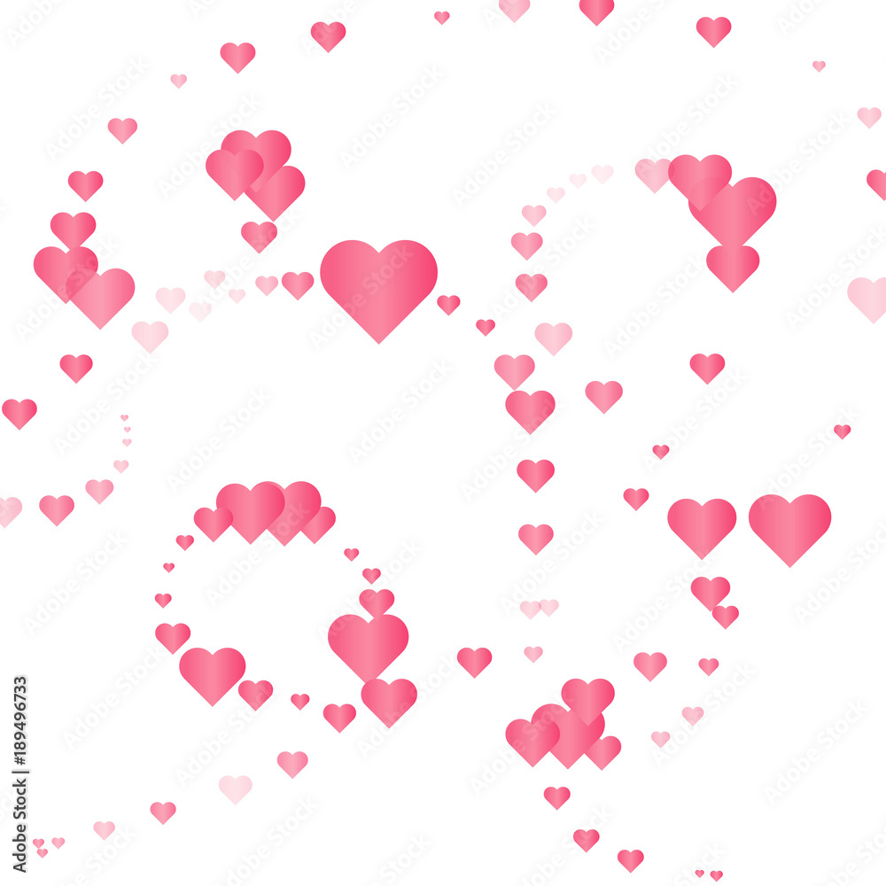 Abstract pink heart background. Vector illustration.