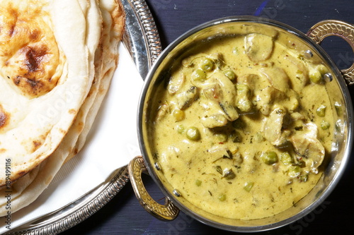 Creamy Fenugreek Mushroom peas curry