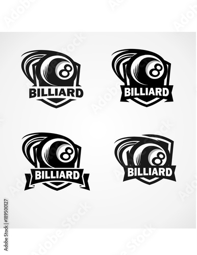 Billiard Badge Vector Set of 4