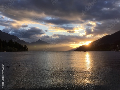 Lake Wakatipu Sunset Reflection