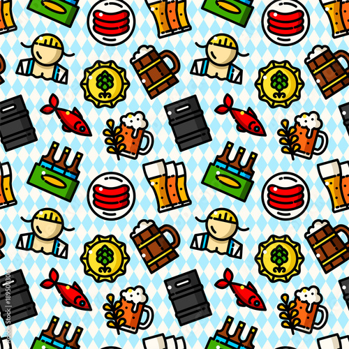 Oktoberfest seamless pattern vector illustration