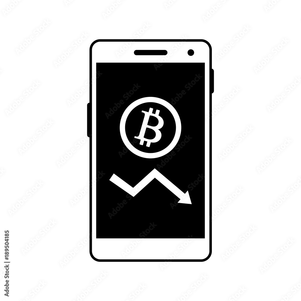 Smartphone vector icon on white background, bitcoin icon Smartphone vector icon on white background, bitcoin icon