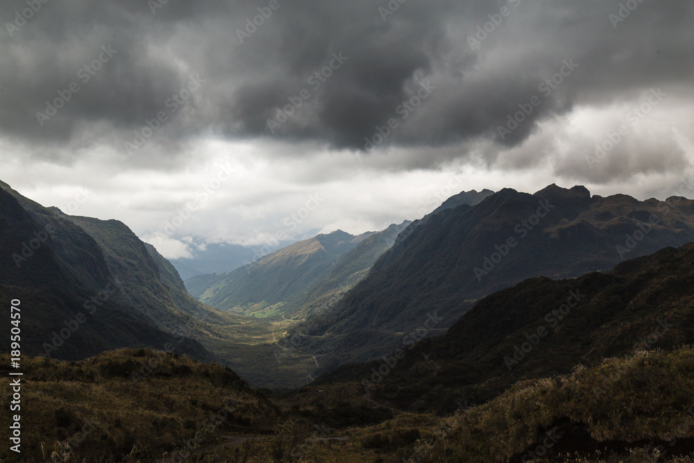 Andean landscape, foothills of the eastern cordillera of Ecuador