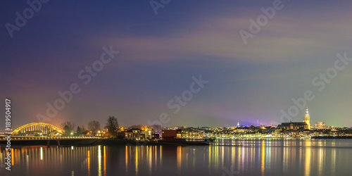 Panoramic evening view of the Dutch city of Nijmegen © Martin Bergsma