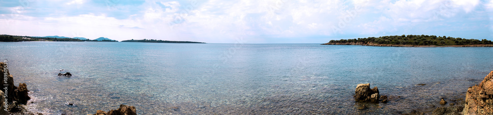 Panorama view of Aegean Sea, Greece