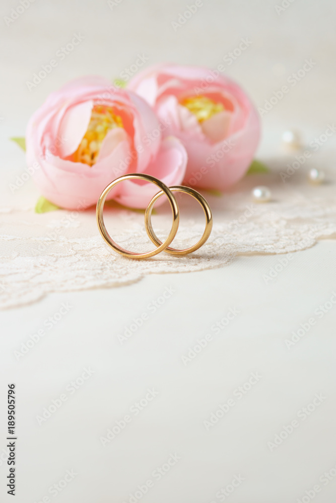 Wedding rings and flowers. Wedding rings and flowers.