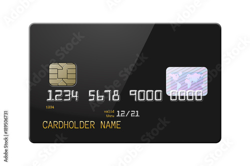 Highly detailed realistic glossy credit card