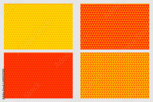 Squares vector pattern - red and yellow background set,