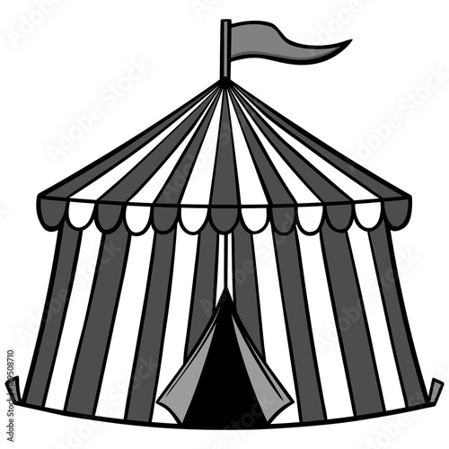 Circus Tent Illustration - A vector cartoon illustration of a Circus Tent.