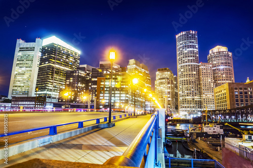 Cityscape of Boston, taken from Evelyn Moakley Bridge, Boston, Massachusetts, USA.