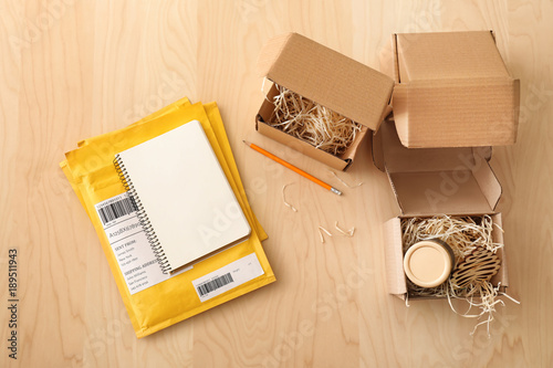 Preparing parcels for shipm...