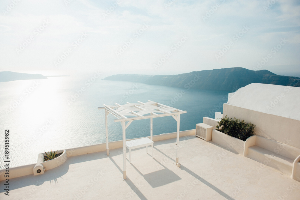 Arch for the wedding ceremony on the island of Santorini