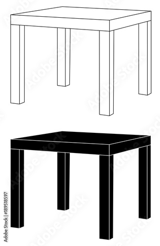 Set of white and black tables isolated on white background vector eps 10
