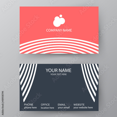 Vector business card template. Visiting card for business and personal use. Modern presentation card with company logo. Vector illustration design.