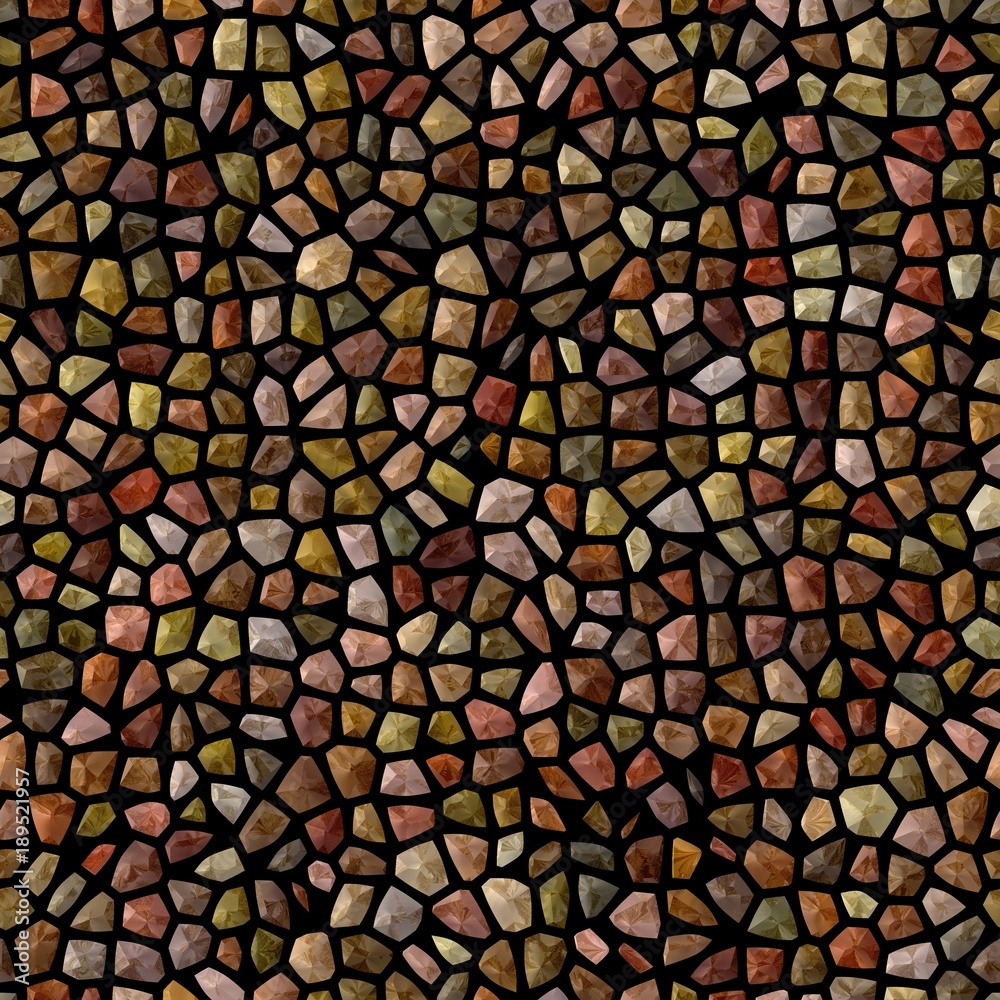 Naklejka premium Brown colorful mosaic stony glass gems digital design