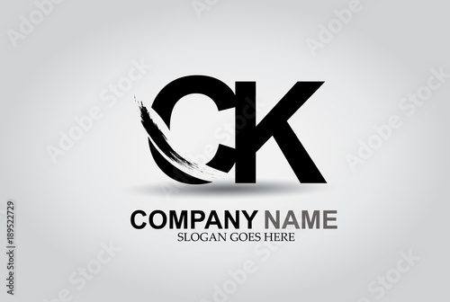 CK Splash Brush Letters Design Logo