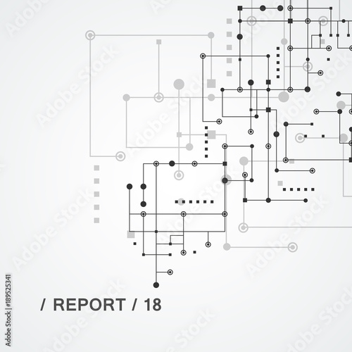 Adstract geometric lines and dots pattern. Modern network technology background