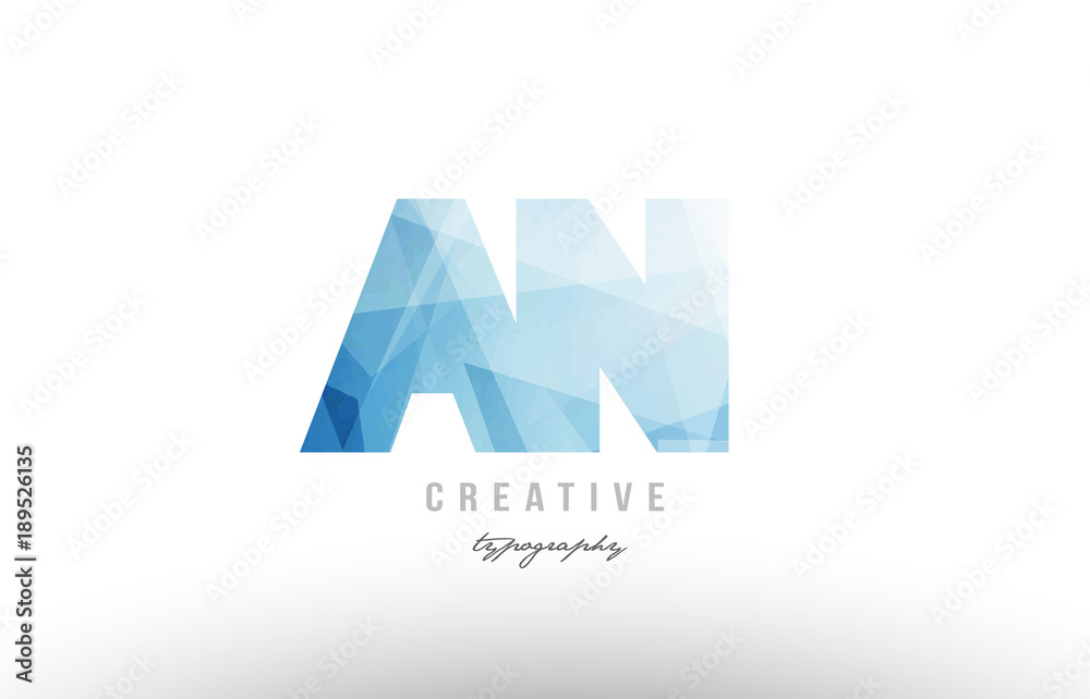 Fototapeta premium an a n blue polygonal alphabet letter logo icon combination