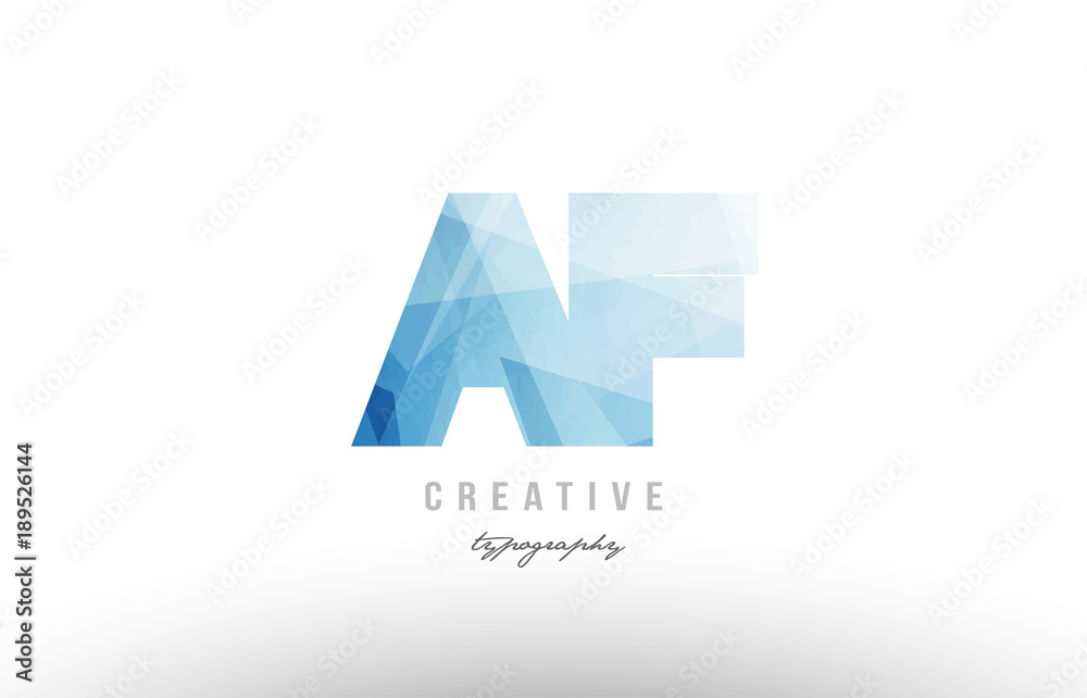 Naklejka premium af a f blue polygonal alphabet letter logo icon combination