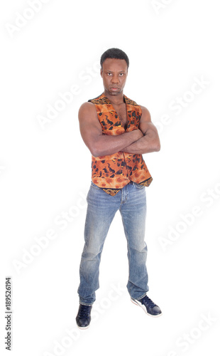 Serious looking African man in a vest