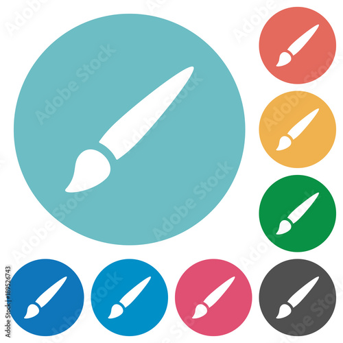 Brush flat round icons