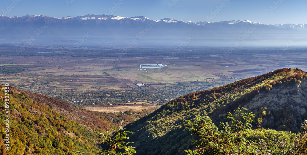 Fototapeta premium View of Alazani valley, Kakheti, Georgia